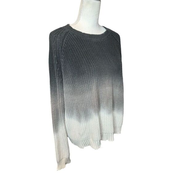 ZADIG & VOLTAIRE KARY COW Ombre Distressed Cotton Wool Pullover Sweater SZ M - Picture 2 of 6